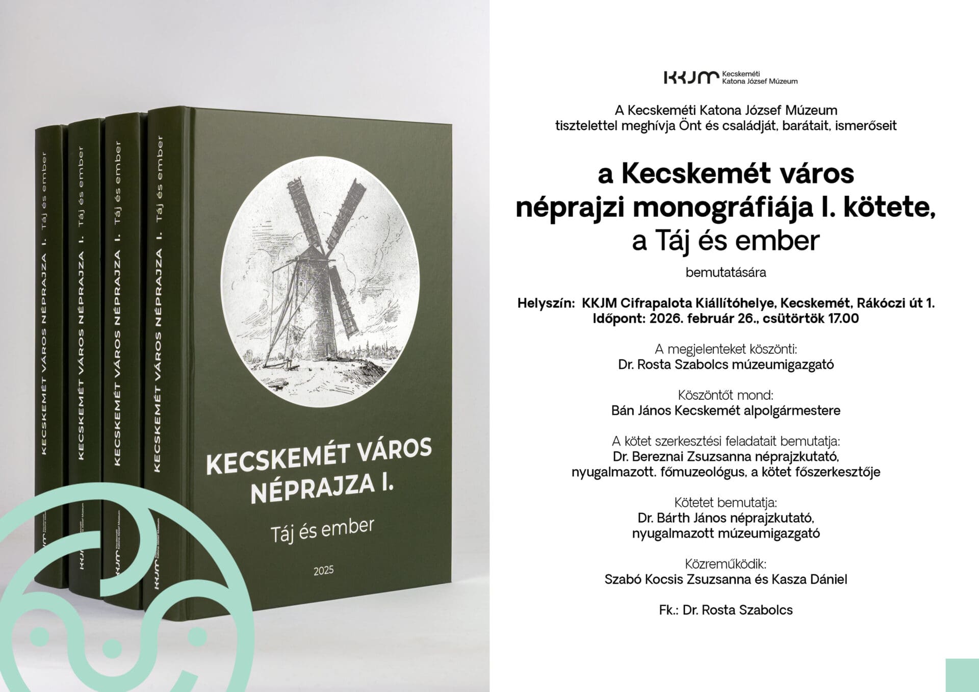 Kecskemét Város Néprajza I. – Táj és ember könyvbemutató